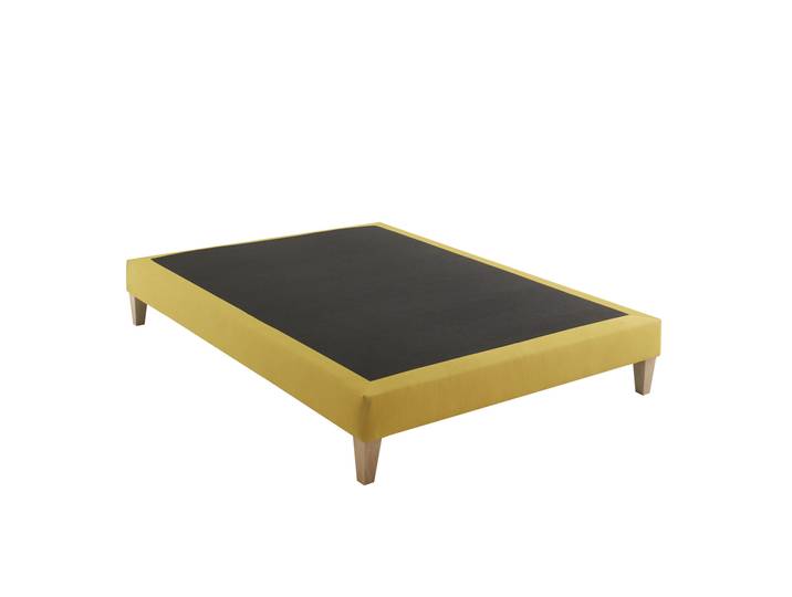 Sommier déco tapissier jaune Aurore - SOMEO 130x200