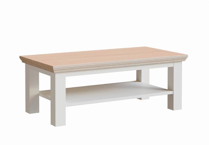 Table basse Pontypol blanc mat/chene - Basika