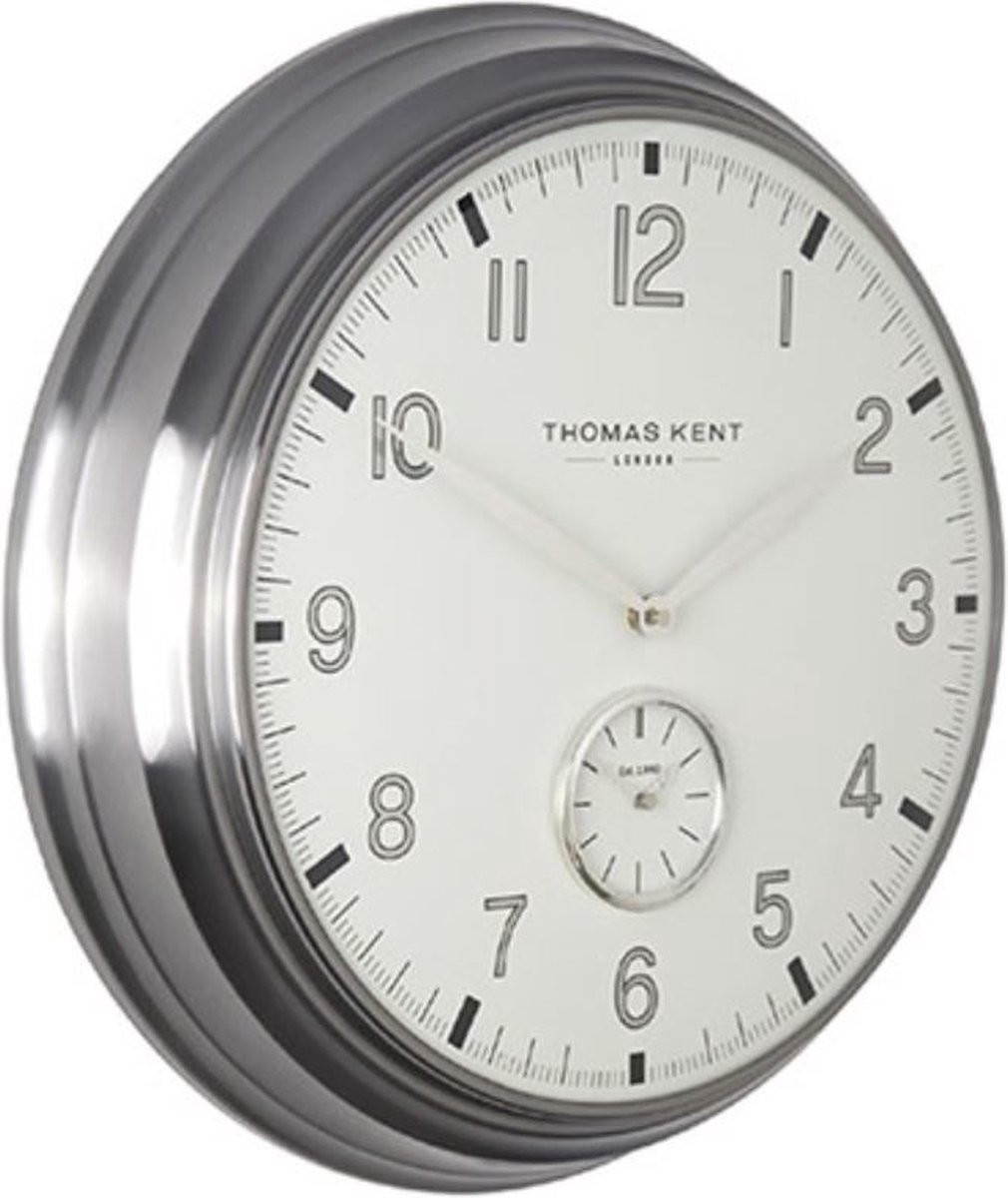 Thomas Kent Klok Timekeeper wit en zilver - Analoog - Wandklok - Ø48 cm