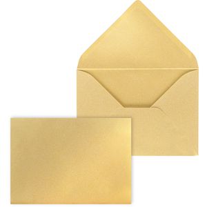 ÖKI Briefumschläge 20386, gold glänzend, B6, ohne Fenster, nassklebend, 120g/m², 10 Stück