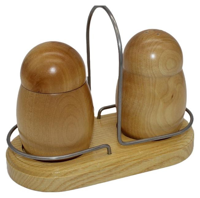 Hermann Rasch Houten peper- en zoutstel, 13 cm