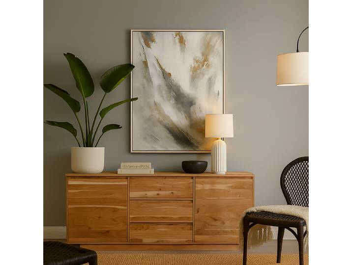 Enfilade en bois massif 180 x 75 x 40cm Bois/Marron
