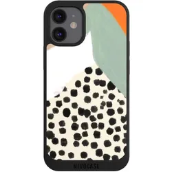 Nivocase Handyhülle für Apple iPhone 12 mini Hülle NIVOpure Case Schwarz Abstrakt Boho Kunst (Apple iPhone 12 mini), Smartphone Hülle, Schwarz
