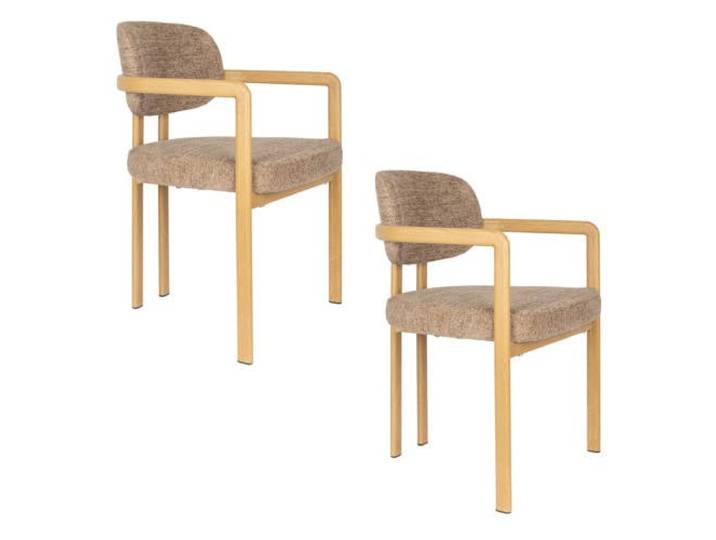 Housecraft Living eetkamerstoelen Simo met armleuningen - naturel (set van 2)