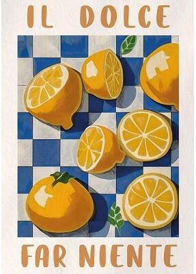 Inspired Finds Retro Lemon Garden Canvas Wall Art Print For Summer Home Decor And Modern Living Spaces summer Citrus Table 11.81x15.75in
