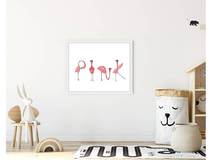 Bild Flamingos 43 x 53cm Multicolor
