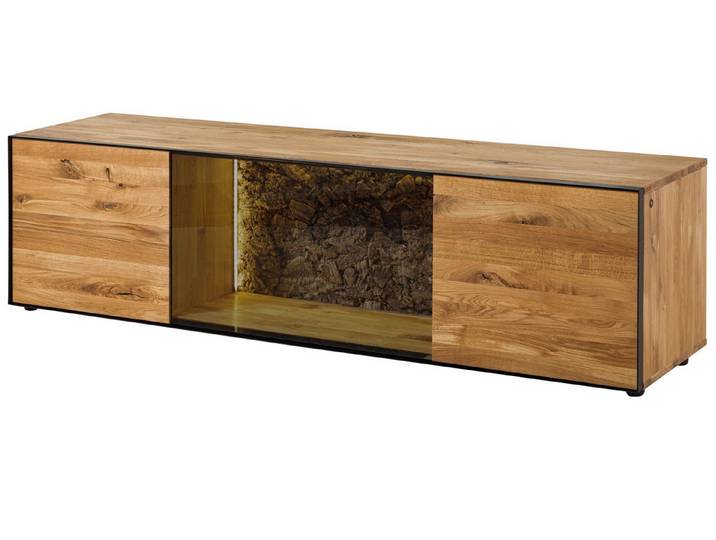 Massivmoebel24 Lowboard STARNBERG Wildeiche Massivholz natur (Massivholz teilmontiert 75 kg STARNBERG #11), Wildeiche 200x53x55 cm natur geölt