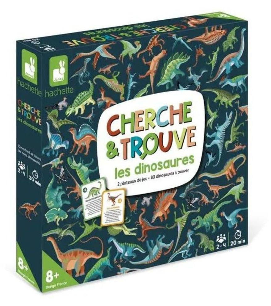 Janod Spel: Zoek en vind de dinosaurussen, B: 27,5 cm, D: 26 cm, H: 4 cm