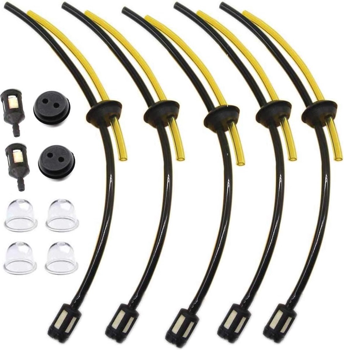 Universele Benzinefilterset en Slang voor Bosmaaiers en Grastrimmers - 4-in-1 Multitool Accessoires - Zwart