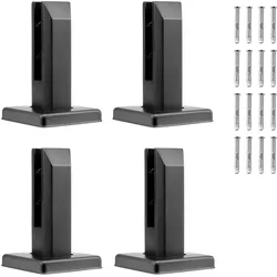 VEVOR Glasklemme, 4 Stück quadratische Glasgeländerhalterung für 0,31"-0,47" gehärtetes Glas, Glasmontageklemme aus Edelstahl 304, 0,12" dicke Glasregalhalterung für Balkon, Garten, Terrasse, Treppe