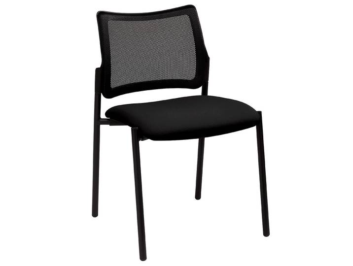 Chaise visiteur Bilbao Maille Filet & Tissu Noir – Pieds métal