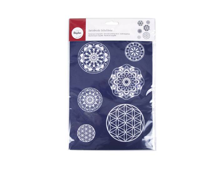 Siebdruck-Schablone Mandala A4, 1 Schablone+1 Rakel, SB-Btl