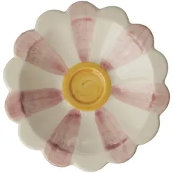 RICE Kleine Keramik Dipschale handbemalt, Ø 12 cm, pink