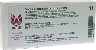 WALA Heilmittel GmbH GLANDULA SUPRARENALES dextra cum Cupro Ampullen 10X1 ml 01751518