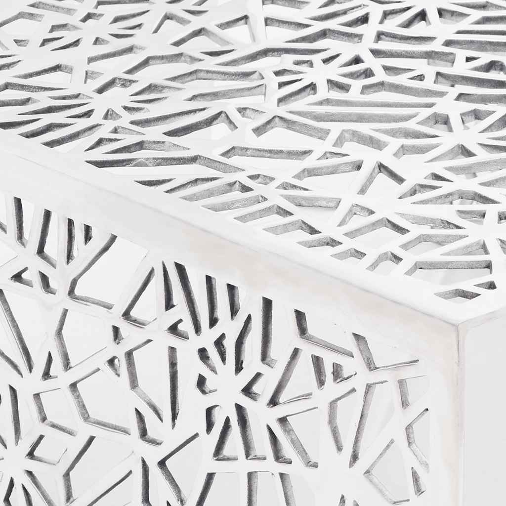vidaXL Table basse argentée Design géométrique Aluminium