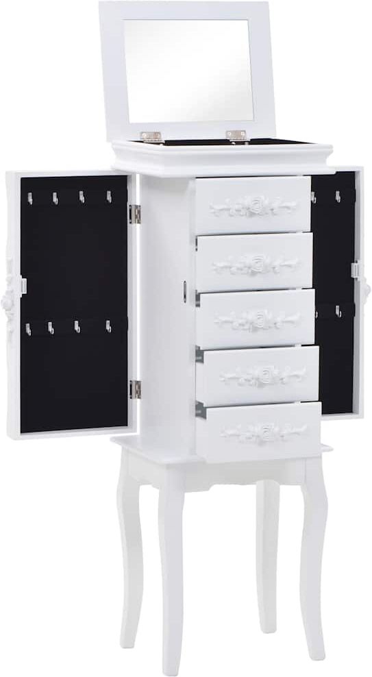 vidaXL Armoire à bijoux sur pieds Blanc