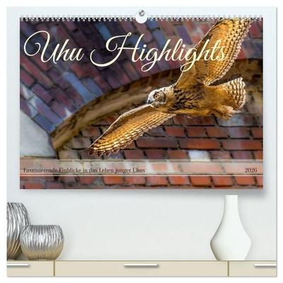 Uhu Highlights (hochwertiger Premium Wandkalender 2026 DIN A2 quer), Kunstdruck in Hochglanz