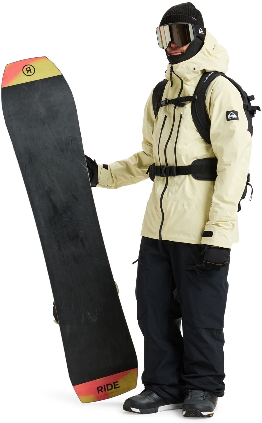 Snowboardjacke QUIKSILVER "Pro Path Stretch GORE-TEX", Herren, Gr. L, beige (pastel gelb), Obermaterial: 100% Polyester., Jacken Snowboardjacke pastel gelb L