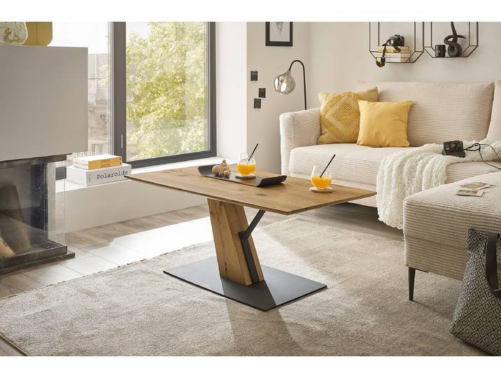 Table basse plaquée Ristin 110 x 45 x 60cm Argenté