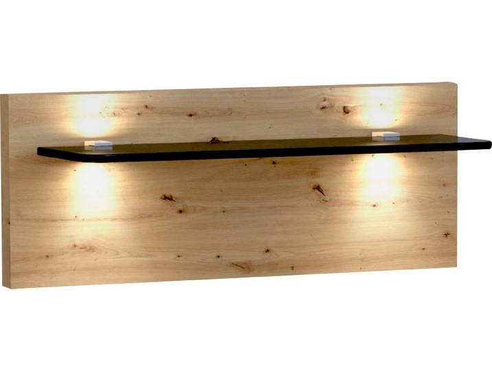 Aufsatzpaneel WIEMANN Mainau , braun (bianco, eiche, nachbildung), B:50cm H:20cm T:12cm, Glas, Holzwerkstoff, Möbelaufsätze, Aufsatzpaneel, wahlweise mit LED-Beleuchtung