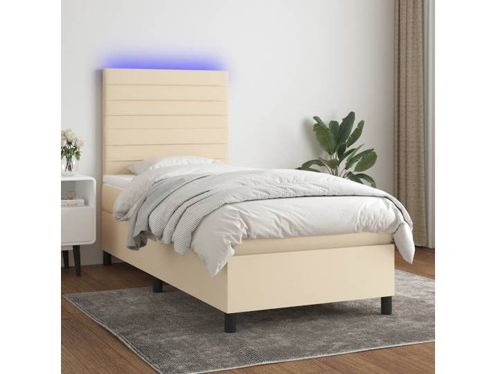 Maison Exclusive - Lit boxspring avec matelas et LED Crème 100x200 cm Tissu