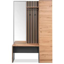 Kompaktgarderobe Medan Holzoptik Artisan-Eiche