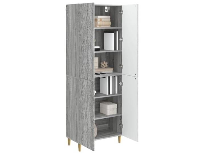KTHLBRH 2-teiliges Schrank-Set Sonoma grau Holz technisch 4 Einlegeböden, 4 Türen, 20 kg pro Regal, großer Stauraum, Montage erforderlich