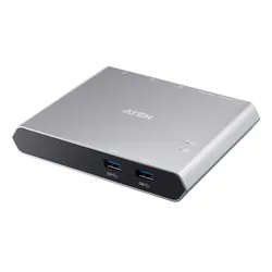 Aten US3310 (USB-C, 2 Ports), Dockingstation + USB Hub, Silber, Grau