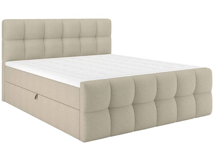 Boxspringbett BELLAGIO dunkelbeige 180x200cm halbfest