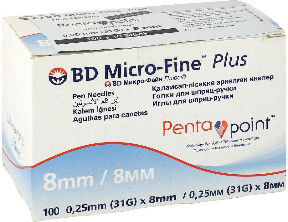 Bd Micro-fine+ 8 Pen-nadeln 0,25x8 mm 110stk