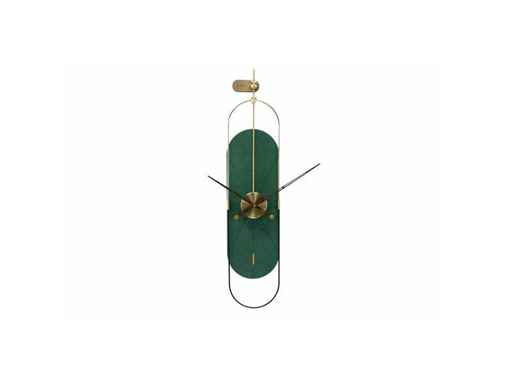 Onzeno Wanduhr Design Grün 20/90 cm, Metall, 20x90x2 cm, Dekoration, Uhren, Wanduhren