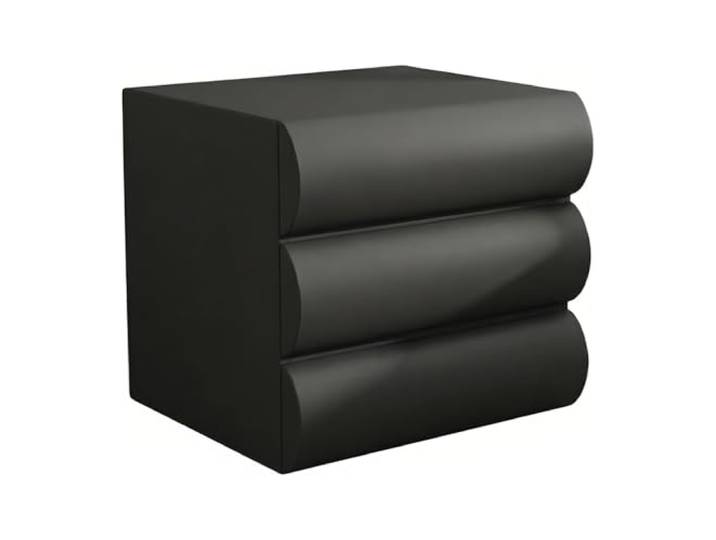 Kx9Lb8d Nachttische Nachttisch mit 3 gebogenen Schubladen Zur Aufbewahrung und Organisation im Schlafzimmer(Schwarz,Groß)