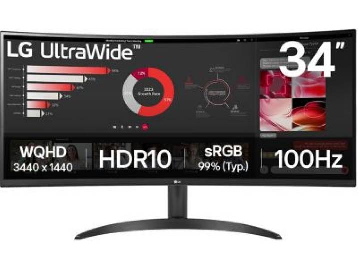 Lg - Ecran Pc Ultrawide 34wr50qk-B 34 Incurvé Va Wqhd 100 Hz Hdr10