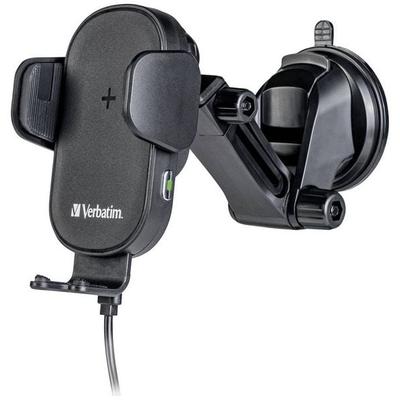 Verbatim Induktions-Ladegerät 15 W FWC-01 Qi Fast Wireless Car Charger 49552 Ausgänge Magnetanschluss Schwarz
