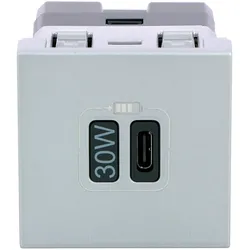 Legrand 079385L USB Typ-C Ladesteckdose 2-modulig 30W Mosaic Aluminium