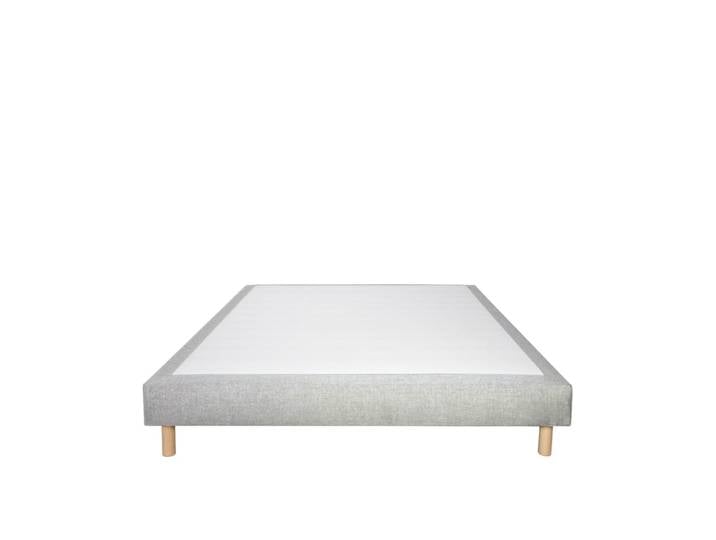 Sommier tapissier tissu gris 140x190