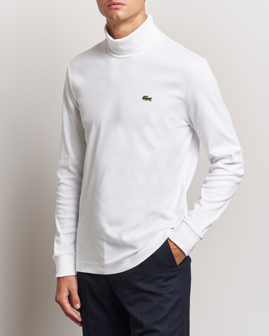 Lacoste Interlock Cotton Rollneck White men M Hvid