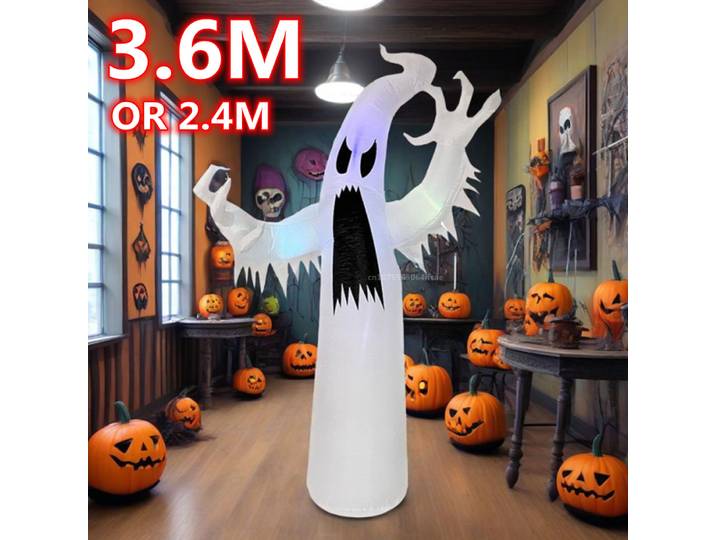 3.6 M/2.4 M Halloween gonflables coloré blanc fantôme intégré LED lumières en plein air pour cour jardin pelouse décor cour modèle