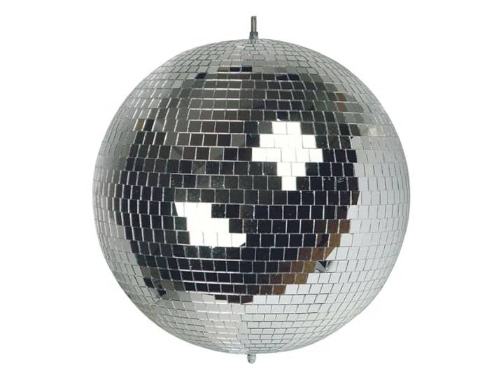 HQ-Power Disco spiegelbol 30 cm, mirror ball met glazen spiegeltjes, feestverlichting met krachtige lichteffecten voor party, dansvloer, club en decoratie
