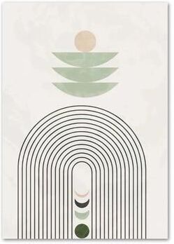 Uplifted Finds Boho Sage Green Plants Abstract Geometric Wall Art Canvas Decoration 20 X 30 Cm h