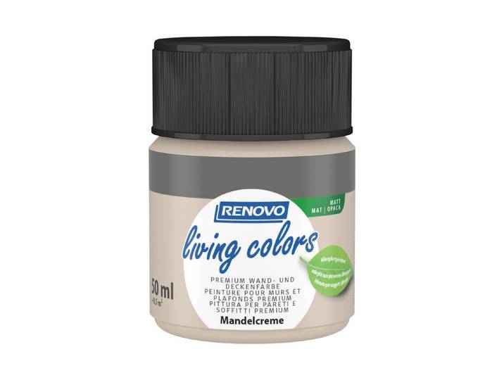Renovo Wand- und Deckenfarbe Living Colors Mandelcreme 0.05 l Matt