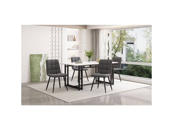 Nouveau Eco - friendly Material 140x80cm table à manger de luxe légère (1 - ST) cuisine moderne cadre en métal table à manger