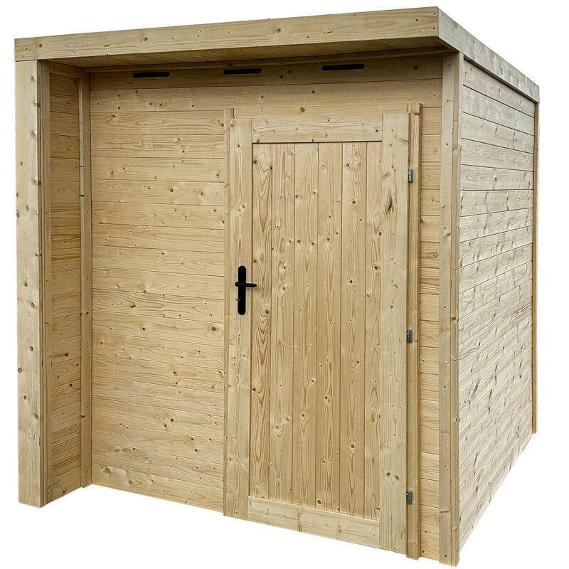 4iQ Holz-Werkzeugraum Handy mit Dachpappen-Set Gartenschuppe 170x203x225 cm