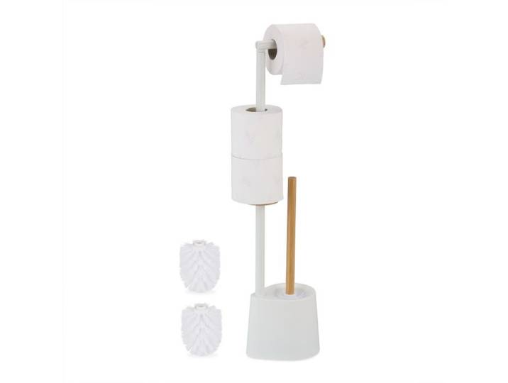Relaxdays Toiletaccessoires set bamboe & rvs