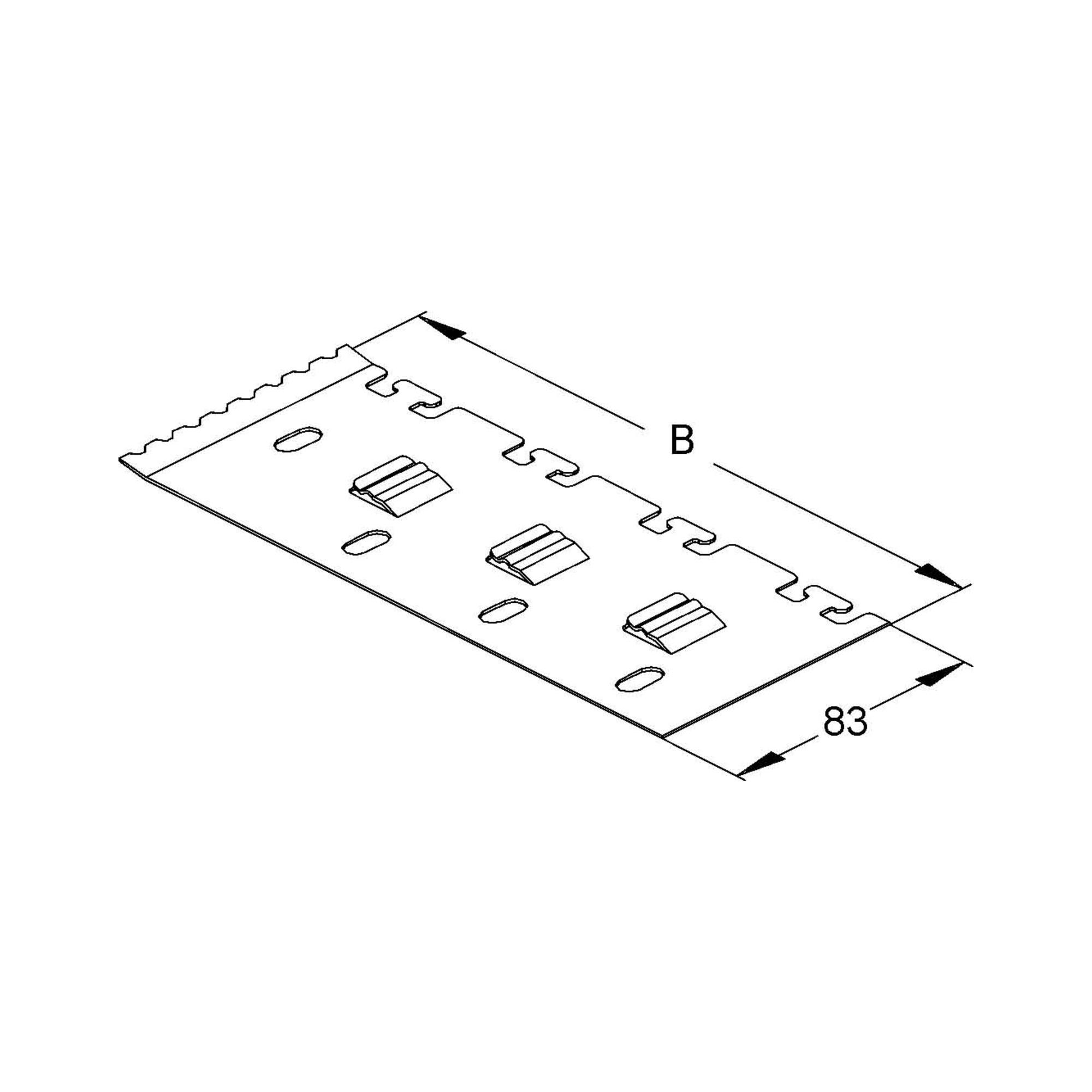 Niedax Trennstegbefestig.-platte B=199,Stahl S LZTP 200)