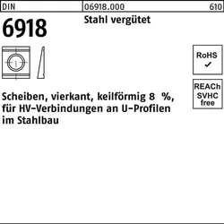 Unterlegscheibe DIN 6918 ÜH vierkant keilförmig 31 Stahl C45 1 Stück