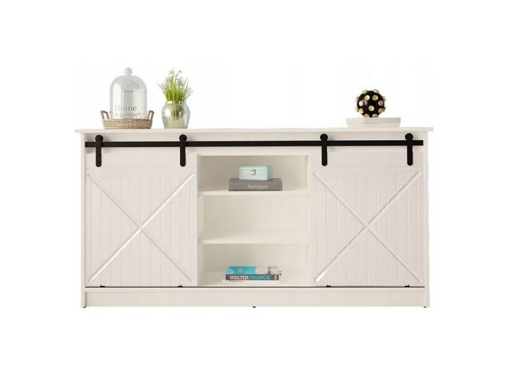 Buffet design blanc portes coulissantes 160cm