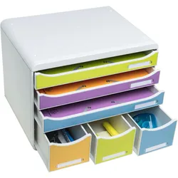 Exacompta, Dokumentenablage, Schubladenbox STOREBOX, 6 Schubladen, Pop N'Co (A4)