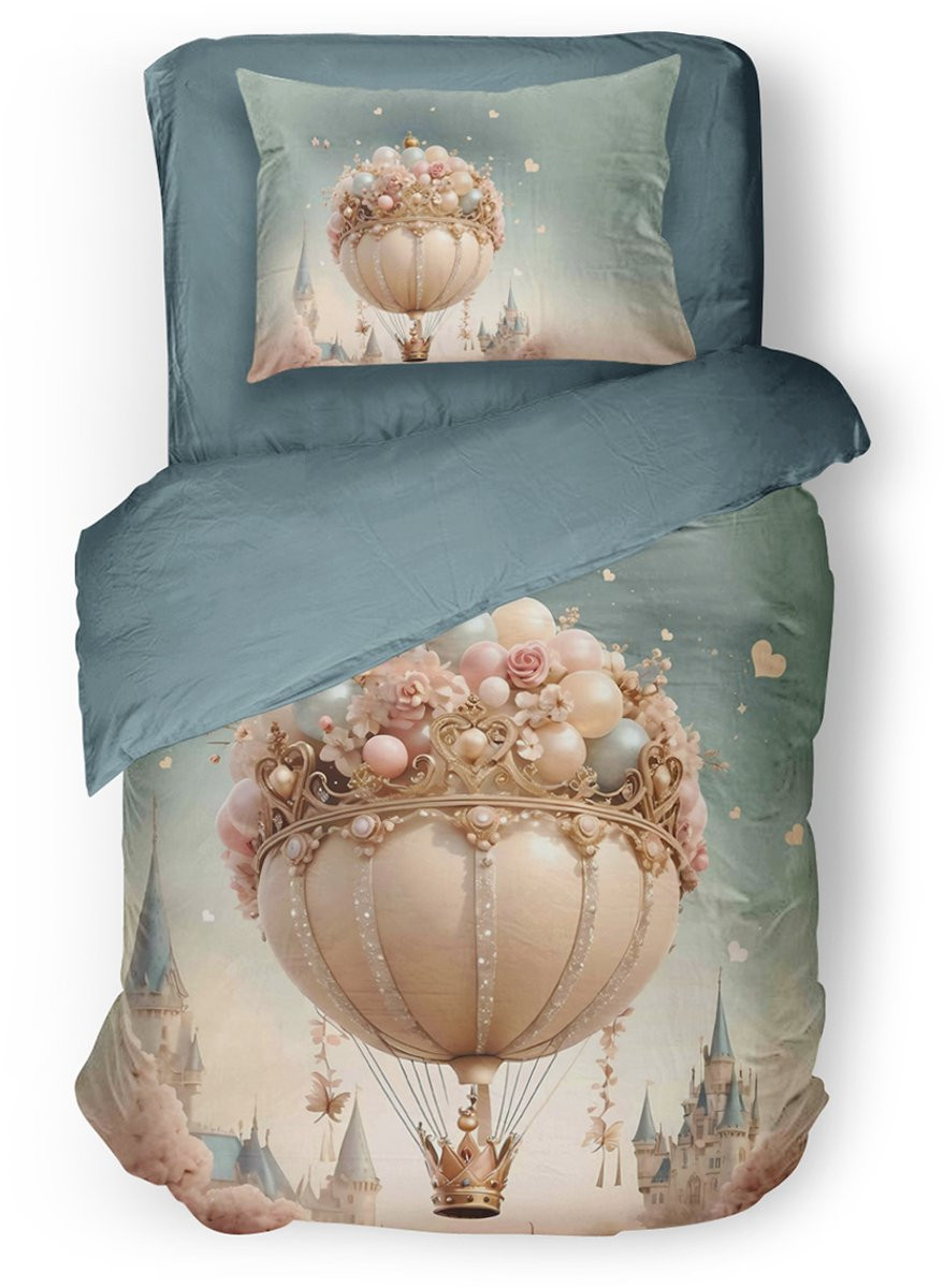 Eleganzzz Kinder Dekbedovertrek Dream Voyage Luchtballon - Multi - 140 x 220 cm