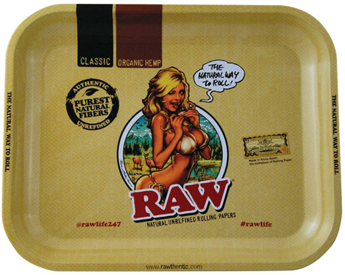 RAW Metal Rolling Tray Raw Girl Large B: 34 cm, D: 27.5 cm